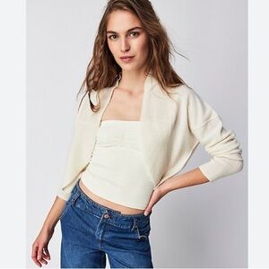 NWT Free People Cashmere Disco Shrug Bolero Sweater